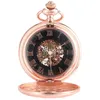 Карманные часы из розового золота Механические часы с подвесными подвесными подвесными часами римские цифры ручной работы механизм подарок подарки Malepocke