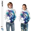 Новая европейская и американская Rainbow Horse 3D Digital Printing Детский свитер мужской и женский бейсбол UN243J