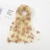 12 couleurs mode femmes Polyester écharpe point uni Floral mince châles et enveloppes femme Foulards Echarpe musulman Hijab 180x90Cm