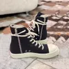 Uomo Donna sneaker alta in tela con plateau Fondo spesso Scarpe rialzate stivali stringati casual per adulti scarpa con cerniera a testa tonda