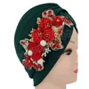 Fleur de luxe perlée haut Turban chapeaux élégants femmes musulmanes africaines fête mariage Turban bonnets casquette chapeaux mode