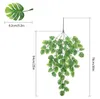 76cm Artificial Green Plants Hanging Ivy Leaves Radish Seaweed Grape Fake Flowers Vine Home Garden Wall Party Decoration