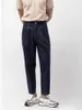 Jeans da uomo Primavera ed estate Retro Navy Blu scuro affusolato Capris a gamba piccola Denim Lavato Pantaloni ravanello Pantaloni casual Slim PersonalizzabileUomo