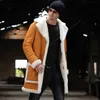 Мужские куртки мода мужски Coats Winter 2022 Меховое пальто мужское толстое отворотное лацка