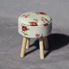 Miniature furniture for doll house model round bar stool Kitchen living room fabric stool 1222899