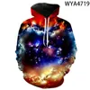 Erkek Hoodies Sweatshirts 3D Galaxy Renkli Bulutlar Sweatshirt Erkekler Kadınlar Bulut Serin Yıldız Yıldızlı Gökyüzü Erkek Kız Çocuk Driver