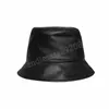 Pu Leather Femmes Baquet Hat d'automne hiver extérieur imperméable mode Fisherman Vintage Cap pliable Hip-hop Panama Caps Gorras