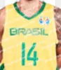 24 Maglia da basket della squadra brasiliana Brasils 9 Marcelinho HUERTAS 14 Marquinhos SOUSA Cristiano FELICIO Vitor BENITE Anderson VAREJAO Uomo