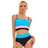 Maillot de bain femme deux pièces Sport Bikini ensemble femmes 2022 maillot de bain patchwork dos nu taille haute Biquini été maillots de bain maillot de bain femme