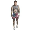 Skull Eagle USA Flag 3D Board Shorts Shorrks Summer New Quick Dry Beach Swing Shorts Men Hip Hop Short Bant