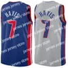 24 Baskı 7 Killian Hayes Jersey 9 Deni Avdija 13 Kira Lewis Jr 50 Cole Anthony Blue White Kırmızı Siyah Basketbol Edition