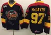 Erie Otters Edmonton 97 Connor McDavid College Jersey Men Hockey Premier Ohl med Coa Team Color Black Away Yellow Quality