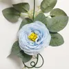 Flores decorativas grinaldas de 2m pano artificial de guirlanda rosa peony vides falsos eucalipto plantas para festa de casamento em casa arco de mesa de mesa de mesa