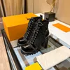 Designer Luxury Women Boots Fashion high heels Martin boots 2023 real leather zipper letter Lace up Black White Boot with Original Withs Box size 35-41