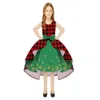 Детские платье для бала для девочек одеваются специальные случаи, проверьте юбку детскую одежду рождественская зеленая красная 254 м
