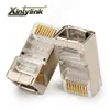 Кабельный разъем кабеля xintylink Ethernet RJ45 Sluck Male LAN Network Cat5e 8p8c Jack Rg RJ 45 STP Экранированный RG45 Cat 5 Cat5 50pcs 100pcs1268m
