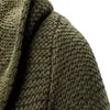 Pulls pour hommes Automne Cardigan Sweatercoat Hommes Lâche Pull à capuche Pull Tendance Vêtements Longue Armée Vert / KakiMen's