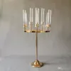 9 teste Decorazione di nozze Candeliere in metallo Candelabro Portacandele Festa di fidanzamento Centrotavola Vasi di fiori Corridoio Pilastro Colonna Strada Piombo FY3849 0821