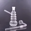 Bongs de agua de vidrio de 7 pulgadas con vaso embriagador hembra de 14 mm Bong Dab Plataformas petrolíferas Tubos de agua de vidrio Reciclador colector de cenizas Bong para fumar con bote de aceite de vástago inferior 2 piezas