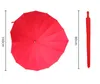 Femmes Parapluies En Forme De Coeur Amour Parapluie Adulte De Mariée Cadeau De Mariage Rouge Imperméable À L'eau Résistant Au Vent