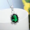 925 sterling Silver Green Zircon AAAA NETLACE Pendant for Woman Fashion حفل زفاف الحفلات جروح المجوهرات