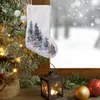 Décorations de Noël Bas blanc Boule de laine Broderie Flocon de neige Arbre de Noël Ornements suspendus Pendentif Enfants Cadeau de vacances BaChristmas