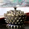 Fragrance Lamps Colors Holy Lotus Flower Incense Burner Buddhism Zinc Alloy Bronze Mini Metal Craft Home DecorationFragrance