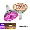 Luces de cultivo Bombilla de luz LED E27 Planta 200 LED Luz solar Espectro completo Flor de interior Vegetales Crecimiento de plántulas LampGrow