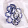 자연 스톤 와이드 6mm 자수정 장미 석영 반지 Kallaite Opal Tiger 's Eye Crystal Women Ring Party 결혼식