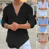 Chemises décontractées pour hommes pratique été hommes Vintage t-shirt haut vêtements chemise intérieur extérieur ferme couture hommes vêtements hommes