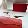 luxury Ultra-light pure titanium rimless eyeglass frame myopia square metal European and American personality and men street walking fashion glass