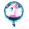 18 Zoll Party Dekor Einhorn Luftballons Runde Tier Design Alles Gute zum Geburtstag Aufblasbare Globos Spielzeug Hochzeit Baby Dusche Dekoration Alumin2412425