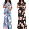 Summmer Stretch Maternity Dresses Fashion Embarazo Clothing Vestido de mujeres embarazadas Floral Mujeres Maxi 212Y