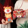 غلاف الهدايا إبداع النسيج الأحمر من طراز Tiger Year Cartoon Children Pocket for Lucky Money Envelopegift