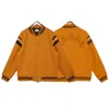 ColorBlock Jacket m￤n h￶g kvalitet vintage lappt￤cke broderi rockar herr baseball outwear toppar