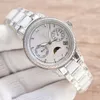 Orologio da donna classico alla moda 35mm 9100 Funzione fasi lunari Movimento meccanico Specchio in zaffiro Cinturino in ceramica Durata Resistente all'acqua 100 metri Alta qualità 2022