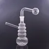 mini glass bong smoking pipe 14mm male glass oil burner pipe thick beaker recycler water pipes