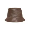 Pu Leather Femmes Baquet Hat d'automne hiver extérieur imperméable mode Fisherman Vintage Cap pliable Hip-hop Panama Caps Gorras