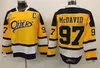 College Premier OHL Avec COA 97 Connor McDavid Edmonton Erie Otters Jersey Hommes Hockey Vintage Accueil Noir Extérieur Jaune Qualité