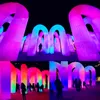 Decorazione per feste LED colorato che cambia LED gonfiabile a forma di U Porta ad arco Matrimonio Natale Stage Celebrazione Layout Cancello arcobaleno