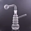 Bongs de agua de vidrio de 7 pulgadas con vaso embriagador hembra de 14 mm Bong Dab Plataformas petrolíferas Tubos de agua de vidrio Reciclador colector de cenizas Bong para fumar con bote de aceite de vástago inferior 2 piezas