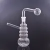 Gros Portable Narguilé Verre Bong Tuyaux D'eau Épais Pyrex À Main Brûleur À Huile Bong Herbe Sèche Cigarette Recycleur Dab Rig Ash Catcher Bongs avec Pot D'huile De Tige En Bas