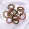 Slumpmässig blandad 6mm natursten ring opal turkos svart onyx tiger öga sodalit malachite smycken gåva finger ringar för kvinnor män