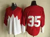 Team Ice Hockey 1972 Retor Men alla syade 21 Stan Mikita Jersey 28 Bobby Clarke 29 Ken Dryden 35 Tony Esposito Red White