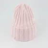 Gorro de invierno, gorro de piel de conejo auténtico para mujer, gorro cálido a la moda, gorro de punto Unisex, gorro sólido para la cabeza con cubierta para adultos