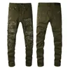 Herrjeans Designer Skinny Distress Ripped Destroyed Stretch Biker Denim vit Svart Blå Slim Fit Hip Hop Byxor För Herr storlek 28-40 Hög kvalitet