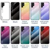 Gradient färg härdad glasskal mjuk ram telefon baksida för samsung galax s23ultra s22 s21plus s20 a22 iphone15 14 pro max 13 12 11 8 plus xs xr