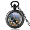 Relojes de bolsillo Classic Hunting Elk Design Glass Cabochon Reloj de cuarzo Vintage Hombres Mujeres Colgante Collar Cadena Reloj Joyería GiftsPocket