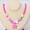 6 Styles kids Jewelry necklace accessory Multi beads Flower Dinosaur pendant necklace Girl Birthday gift