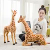 50-140 cm simulazione di alta qualità giraffa farcito giocattolo carino grande peluche bambola animale giocattolo per bambini ragazza decorazione della casa compleanno Christm300m